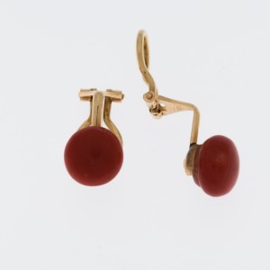 CABOCHON CORAL EARRINGS AND...