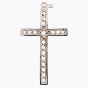 WHITE GOLD RETRO CROSS WITH...