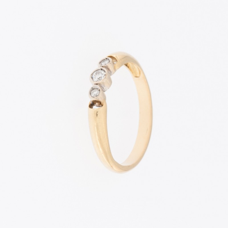 Diamond Trilogy, 18Kt Yellow Gold Ring